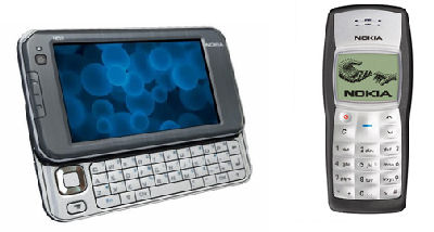 The Nokia N810 High-end Internet Tablet, and the most popular phone in the world � the Nokia 1100
