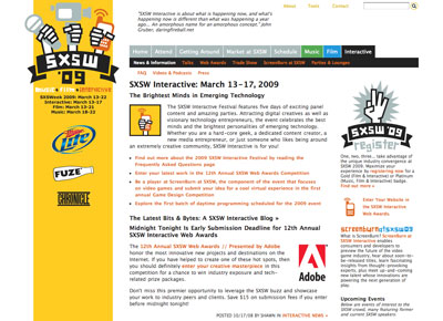 ... but the multitude of speakers at South by Southwest Interactive5 means the homepage should house