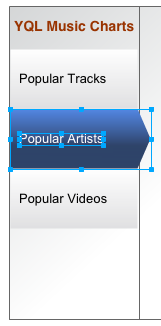Selecting the Popular Artists arrow