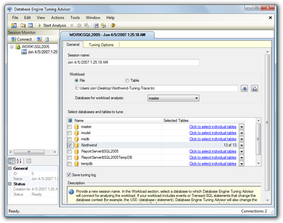 Figure 15.12. Loading the trace file in the Database Tuning Advisor