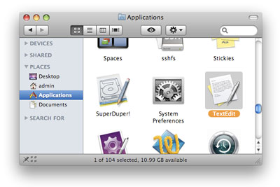 TextEdit comes as part of Mac OS X's default installation