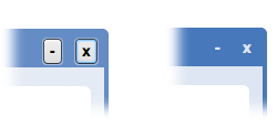 CSS applied to the minimize and quit buttons