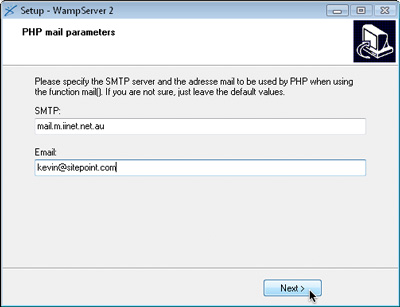 Fill in your Internet Service Provider's SMTP server address if you know it