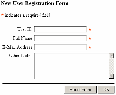 New User Registration Form