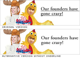 The two versions of the advertisement
